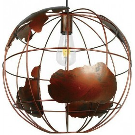 GloboStar Earth Μοντέρνο Κρεμαστό Φωτιστικό Μονόφωτο Πλέγμα με Ντουί E27 σε Καφέ ΧρώμαΚωδικός: 01665 