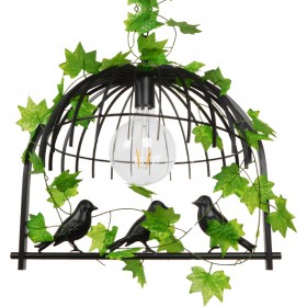 GloboStar Mizu Vintage Κρεμαστό Φωτιστικό Μονόφωτο Πλέγμα με Ντουί E27 σε Μαύρο ΧρώμαΚωδικός: 01640 