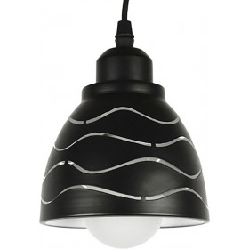 GloboStar Waves Μοντέρνο Κρεμαστό Φωτιστικό Μονόφωτο Καμπάνα με Ντουί E27 σε Μαύρο ΧρώμαΚωδικός: 01481 
