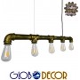 GloboStar Duct Vintage Κρεμαστό Φωτιστικό Πολύφωτο Ράγα με 5 Λαμπτήρες E27 σε Χάλκινο ΧρώμαΚωδικός: 01669 