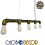 GloboStar Duct Vintage Κρεμαστό Φωτιστικό Πολύφωτο Ράγα με 5 Λαμπτήρες E27 σε Χάλκινο ΧρώμαΚωδικός: 01669 