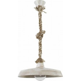 Heronia Vintage Κρεμαστό Φωτιστικό Μονόφωτο με Σχοινί και Ντουί E27 σε Καφέ ΧρώμαΚωδικός: 31-1103 