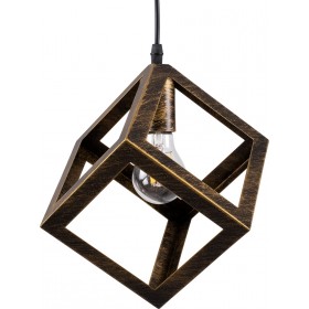 GloboStar Cube Μοντέρνο Κρεμαστό Φωτιστικό Μονόφωτο με Ντουί E27 σε Μπρούτζινο ΧρώμαΚωδικός: 00803 