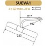 Aca Μοντέρνο Φωτιστικό Τοίχου με Ντουί G9 σε Ασημί Χρώμα Πλάτους 22cmΚωδικός: SUEVA1 