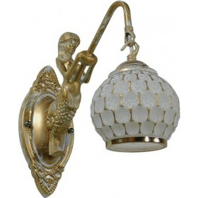 GloboStar Mermaid Vintage Φωτιστικό Τοίχου με Ντουί E27 σε Χρυσό Χρώμα Πλάτους 12cmΚωδικός: 01317 