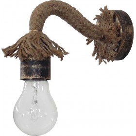 Heronia UT-25AP Rope Vintage Φωτιστικό Τοίχου με Ντουί E27 σε Καφέ Χρώμα Πλάτους 15cmΚωδικός: 31-0579 