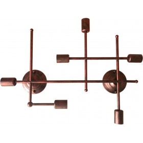 GloboStar Rust Piping Vintage Φωτιστικό Τοίχου με Ντουί E27 σε Καφέ Χρώμα Πλάτους 60cmΚωδικός: 01060 