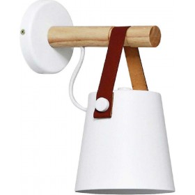 Powertech Μοντέρνο Φωτιστικό Τοίχου με Ντουί E27 σε Λευκό Χρώμα Πλάτους 13cmΚωδικός: HLL-0038 