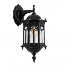 GloboStar Darcy Vintage Φωτιστικό Τοίχου με Ντουί E27 σε Μαύρο Χρώμα Πλάτους 15.5cmΚωδικός: 00657 