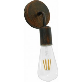 GloboStar Aspid Vintage Φωτιστικό Τοίχου με Ντουί E27 σε Καφέ Χρώμα Πλάτους 7cmΚωδικός: 01398 