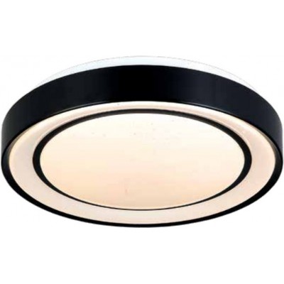 Inlight 42179Β Μοντέρνα Μεταλλική Πλαφονιέρα Οροφής με Ενσωματωμένο LED σε Μαύρο χρώμα 40cm