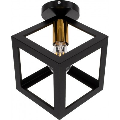 GloboStar Cube Μοντέρνα Μεταλλική Πλαφονιέρα Οροφής με Ντουί E27 σε Μαύρο χρώμα 25cmΚωδικός: 00799 