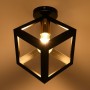 GloboStar Cube Μοντέρνα Μεταλλική Πλαφονιέρα Οροφής με Ντουί E27 σε Μαύρο χρώμα 25cmΚωδικός: 00799 