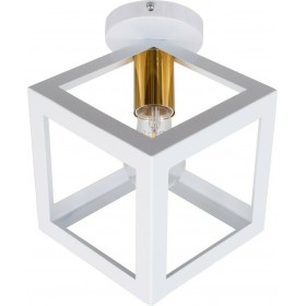 GloboStar Cube Μοντέρνα Μεταλλική Πλαφονιέρα Οροφής με Ντουί E27 σε Λευκό χρώμα 25cmΚωδικός: 00800 