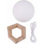 Διακοσμητικό Φωτιστικό Μοοn Light LED 15cm Αφής 3D σε Λευκό Χρώμα