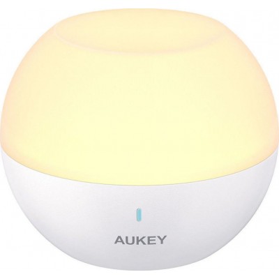 Aukey Mini Επιτραπέζιο Διακοσμητικό Φωτιστικό με Φωτισμό RGB LED σε Λευκό Χρώμα