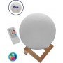 GloboStar Διακοσμητικό Φωτιστικό με Φωτισμό RGB Μοοn Light LED 3D Πολύχρωμο