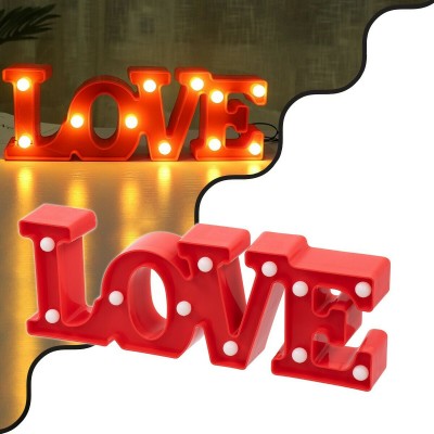 GloboStar Διακοσμητικό Φωτιστικό Love LED σε Κόκκινο Χρώμα