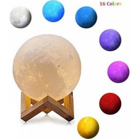 Διακοσμητικό Φωτιστικό με Φωτισμό RGB Μοοn Light LED Αφής & RGB με 16 Αποχρώσεις & 4 Προγράμματα 15cm Πολύχρωμο Διακοσμητικό Φωτιστικό με Φωτισμό RGB Μοοn Light LED Αφής & RGB με 16 Αποχρώσεις & 4 Προγράμματα 15cm Πολύχρωμο