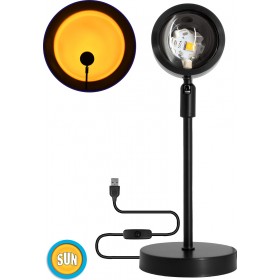 GloboStar Sun 180° Διακοσμητικό Φωτιστικό Sunset LED 12W DC 5V με Projector LENS Ειδικού Εφέ & Καλώδιο USB σε Μαύρο Χρώμα GloboStar Sun 180° Διακοσμητικό Φωτιστικό Sunset LED 12W DC 5V με Projector LENS Ειδικού Εφέ & Καλώδιο USB σε Μαύρο Χρώμα