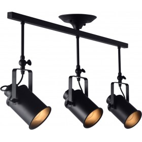 Aca Τριπλό Σποτ με Ντουί E27 σε Μαύρο Χρώμα Aca Τριπλό Σποτ με Ντουί E27 σε Μαύρο Χρώμα