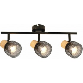 Aca Τριπλό Σποτ με Ντουί E14 σε Μαύρο Χρώμα Aca Τριπλό Σποτ με Ντουί E14 σε Μαύρο Χρώμα