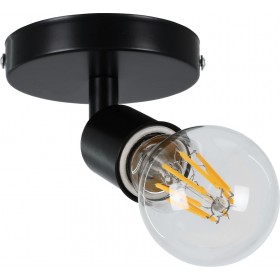 GloboStar Sara Μονό Σποτ με Ντουί E27 σε Μαύρο Χρώμα