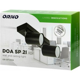 Orno DOA SP 21 Διπλό Σποτ με Ντουί GU10 σε Μαύρο Χρώμα