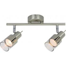 Aca Διπλό Σποτ με Ντουί GU10 σε Ασημί Χρώμα Aca Διπλό Σποτ με Ντουί GU10 σε Ασημί Χρώμα