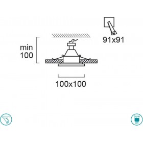 Viokef Artsi Τετράγωνο Μεταλλικό Χωνευτό Σποτ με Ντουί GU10 σε Μαύρο χρώμα 10x10cmΚωδικός: 4208001  Viokef Artsi Τετράγωνο Μεταλλικό Χωνευτό Σποτ με Ντουί GU10 σε Μαύρο χρώμα 10x10cmΚωδικός: 4208001