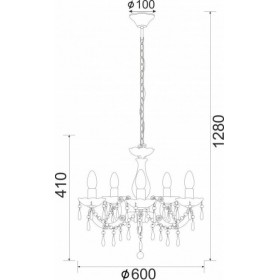 Aca Πολυέλαιος 5xE14 με Κεράκια Μαύρος SF3631105