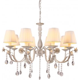 Inart Πολυέλαιος 8xE14 Ø85cm με Καπέλα Λευκός 3-10-048-0010 Inart Πολυέλαιος 8xE14 Ø85cm με Καπέλα Λευκός 3-10-048-0010