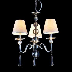 Aca Πολυέλαιος 3xE14 με Καπέλα Ασημί AD90043D