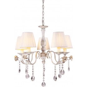 Inart Πολυέλαιος 5xE14 Ø60cm με Καπέλα Λευκός 3-10-048-0011 Inart Πολυέλαιος 5xE14 Ø60cm με Καπέλα Λευκός 3-10-048-0011