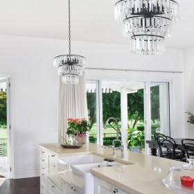 Aca Πολυέλαιος 4xE14 Ø38.5cm με Κρύσταλλα Διάφανος SF175204B