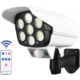 JD-2178T Στεγανός Ηλιακός Προβολέας IP65 Ισχύος 5W με Αισθητήρα Κίνησης και Τηλεχειριστήριο σε Λευκό χρώμα