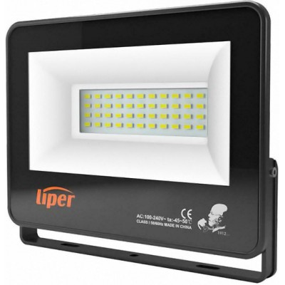 Liper Στεγανός Προβολέας IP66 Ισχύος 150W με Φυσικό Λευκό Φως σε Μαύρο χρώμα LPFL-150BS01