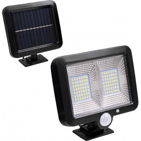 GloboStar Στεγανός Ηλιακός Προβολέας IP65 Ισχύος 10W με Αισθητήρα Κίνησης και Αισθητήρα Φωτός και Ψυχρό Λευκό Φως σε Μαύρο χρώμα