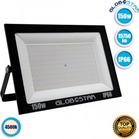 GloboStar Osiris Στεγανός Προβολέας IP66 Ισχύος 150W με Φυσικό Λευκό Φως 120° AC85-265V σε Μαύρο χρώμα 12342