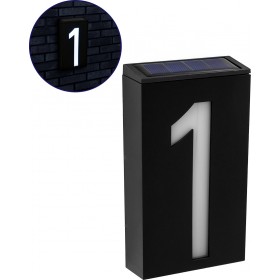 GloboStar Αριθμός 1 Ηλιακό Φωτιστικό Επιτοίχιας Τοποθέτησης IP55 με Αισθητήρα Φωτός και Ψυχρό Λευκό Φως σε Μαύρο Χρώμα 71511 GloboStar Αριθμός 1 Ηλιακό Φωτιστικό Επιτοίχιας Τοποθέτησης IP55 με Αισθητήρα Φωτός και Ψυχρό Λευκό Φως σε Μαύρο Χρώμα 71511