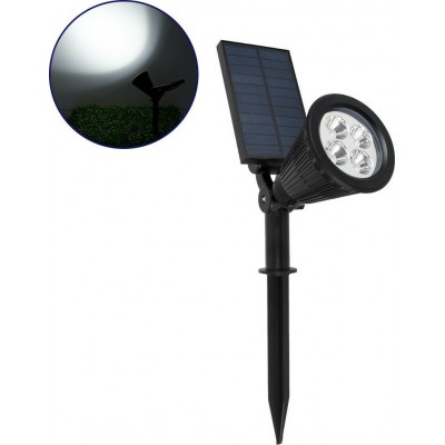 GloboStar Στεγανό Καρφωτό Ηλιακό Φωτιστικό IP67 με Ανιχνευτή Κίνησης και Αισθητήρα Φωτός και Ψυχρό Λευκό Φως σε Μαύρο Χρώμα 8571