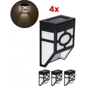 GloboStar Σετ Στεγανών Επιτοίχιων Ηλιακών Φωτιστικών IP65 με Αισθητήρα Φωτός και Θερμό Λευκό Φως σε Μαύρο Χρώμα 85707 GloboStar Σετ Στεγανών Επιτοίχιων Ηλιακών Φωτιστικών IP65 με Αισθητήρα Φωτός και Θερμό Λευκό Φως σε Μαύρο Χρώμα 85707