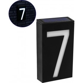 GloboStar Αριθμός 7 Ηλιακό Φωτιστικό Επιτοίχιας Τοποθέτησης IP55 με Αισθητήρα Φωτός και Ψυχρό Λευκό Φως 1W 100lm σε Μαύρο Χρώμα  GloboStar Αριθμός 7 Ηλιακό Φωτιστικό Επιτοίχιας Τοποθέτησης IP55 με Αισθητήρα Φωτός και Ψυχρό Λευκό Φως 1W 100lm σε Μαύρο Χρώμα