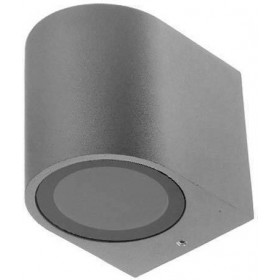 GloboStar Down Στεγανό Επιτοίχιο Σποτ Εξωτερικού Χώρου GU10 σε Γκρι Χρώμα 90092