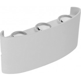 GloboStar Up Down 30° Στεγανή Επιτοίχια Πλαφονιέρα Εξωτερικού Χώρου με Ενσωματωμένο LED σε Λευκό Χρώμα 93072