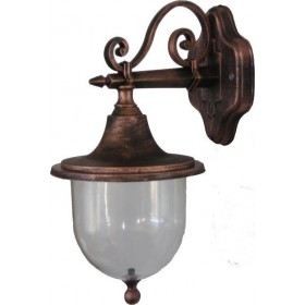 Heronia LP-811AΚ Επιτοίχιο Φαναράκι Εξωτερικού Χώρου E27 σε Χάλκινο Χρώμα 07-1130