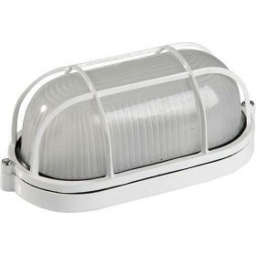 Eurolamp Επιτοίχια Χελώνα Εξωτερικού Χώρου E27 σε Λευκό Χρώμα 147-55007