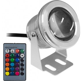 GloboStar Στεγανό Φωτιστικό Προβολάκι Εξωτερικού Χώρου με Ενσωματωμένο LED σε Ασημί Χρώμα 10W 12V 500lm 35° με Ασύρματο Χειριστή
