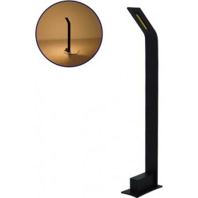 GloboStar Στεγανό Φωτιστικό Κολωνάκι Εξωτερικού Χώρου με Ενσωματωμένο LED σε Μαύρο Χρώμα 9x15x70cm 12140