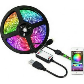 RiXME Ταινία LED Τροφοδοσίας USB (5V) RGB Μήκους 5m Τύπου SMD5050Κωδικός: TS2096 